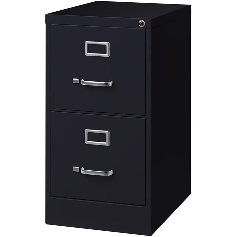 Pemberly Row 4 Drawers 52" Vertical Black Metal Filing Cabinet Lockable Pre-Assembled Stationary Letter Size for Home, Office