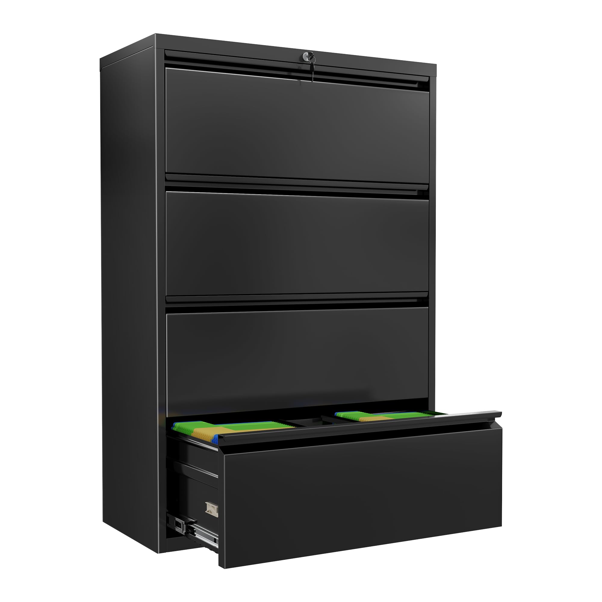 INTERGREAT 3 Drawer Filing Cabinet with Lock, White Mobile File Cabinet with Wheels, Rolling Small Metal Cabinets Under Desk for Home Office, Assembled