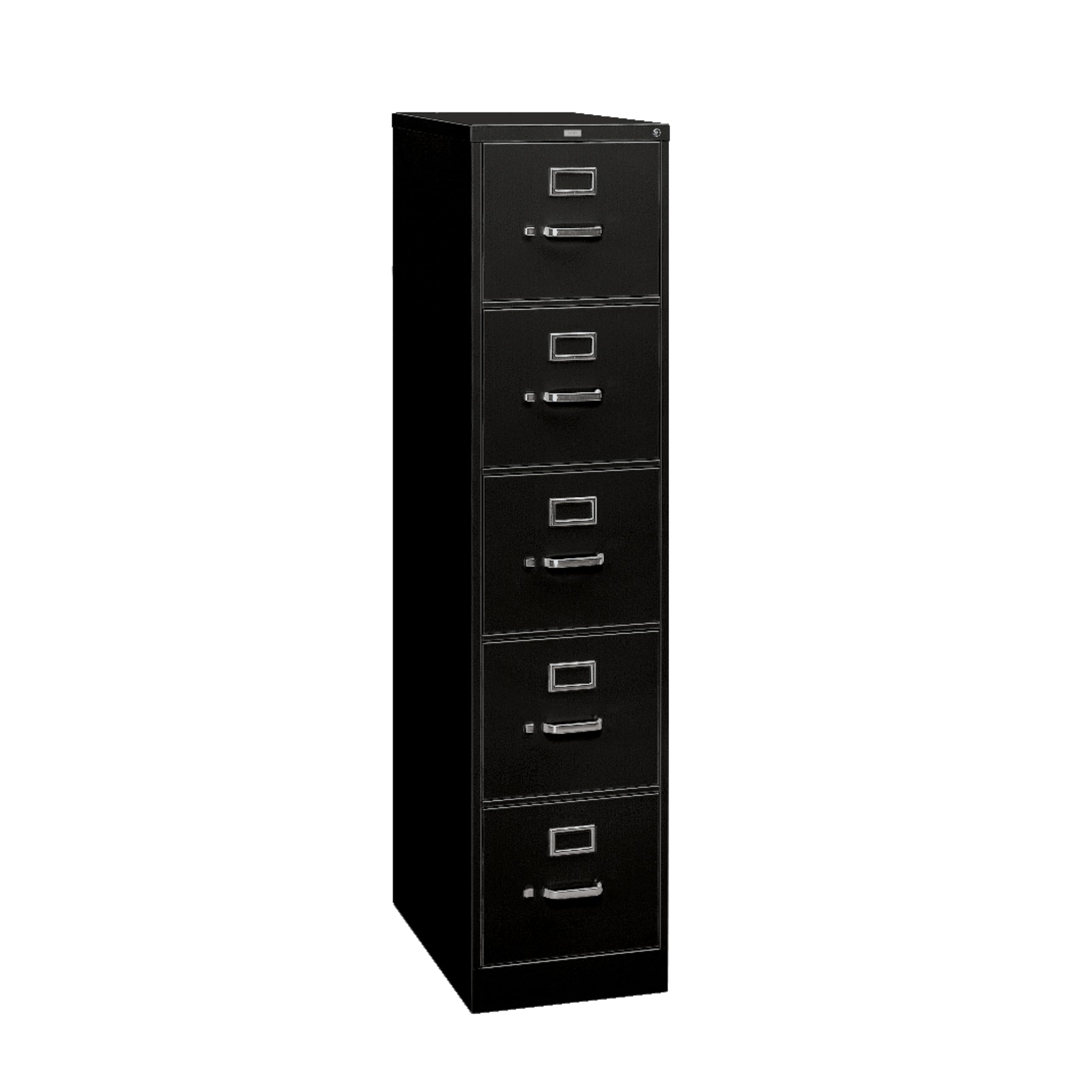 HON 4 Drawer Vertical File Cabinet with Lock, Metal Filing Cabinets with 4-Drawers for Hanging Files and Letter Files, 25" Deep, Black