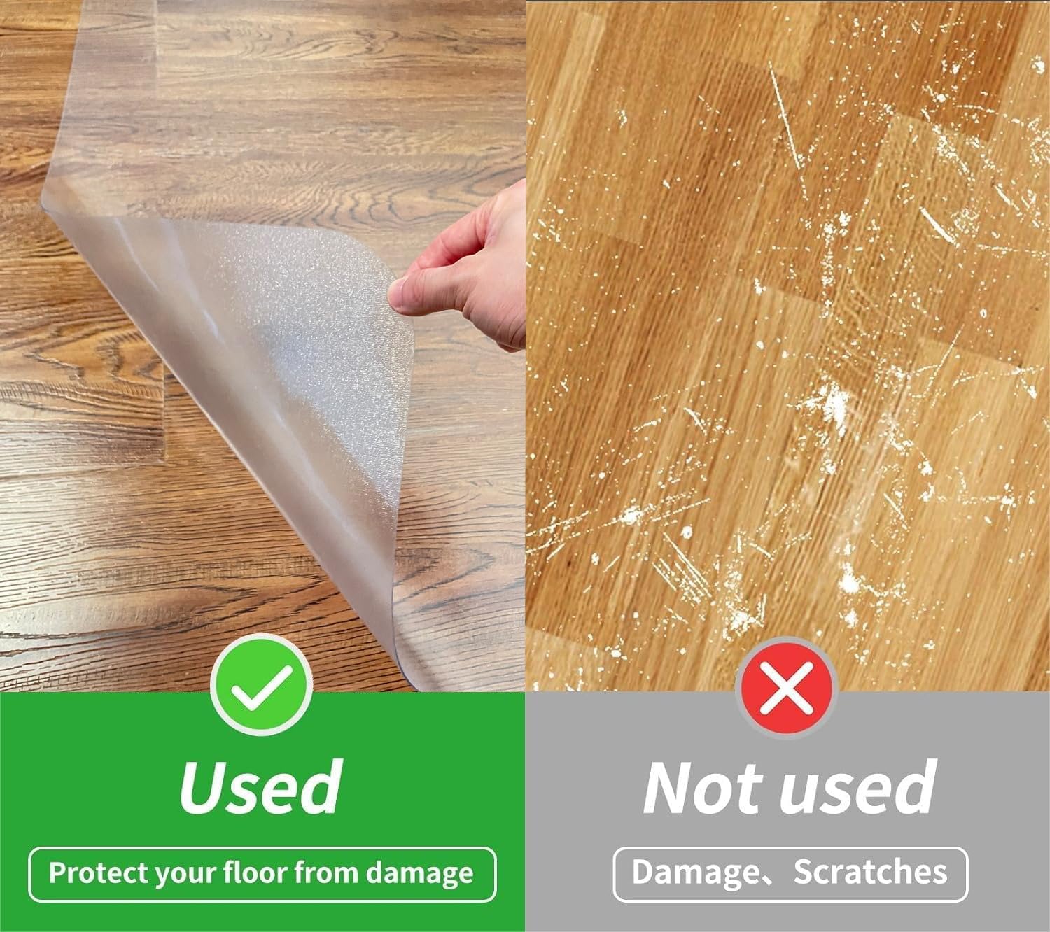 Office Chair Mat for Hardwood Floors - 36"x47" Desk Chair Mats Home Floor Protector Heavy Duty - Easy Clean