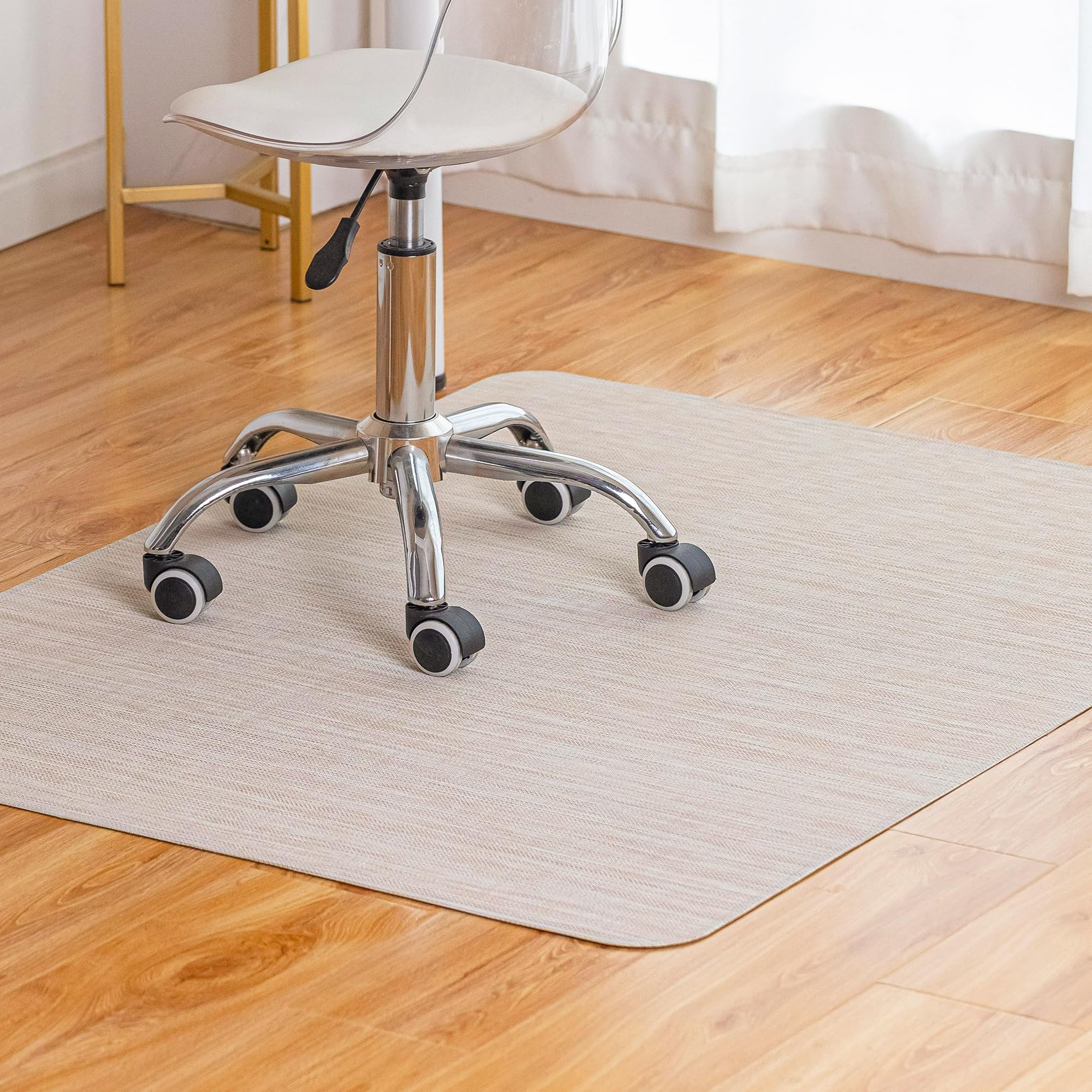 Office Chair Mat for Hardwood Floor Under Desk Computer Rolling Chair Mat for Wood/Tile Floor Non-Slip Heavy Duty Desk Rug PVC Plastic Hard Floor Protector 36" x 48" (Espresso)