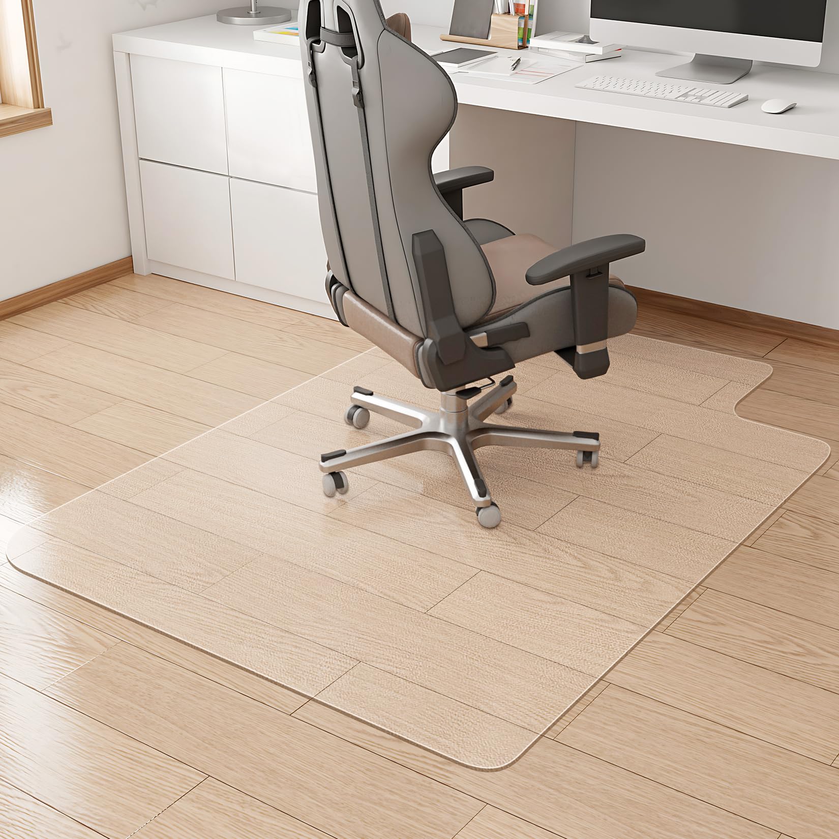 KMAT Office Chair Mat,Easy Glide Hard Wood Tile Floor Mats,Chair Mat for Home Office Rolling Chair,Heavy Duty Floor Protector -36"x48" with Lip