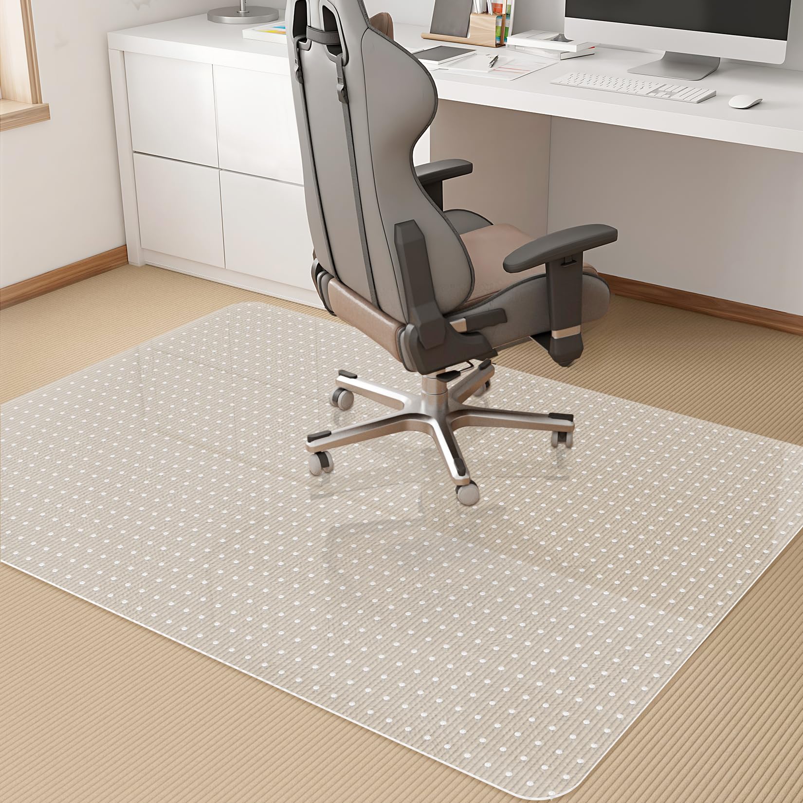 KMAT Office Chair Mat,Easy Glide Hard Wood Tile Floor Mats,Chair Mat for Home Office Rolling Chair,Heavy Duty Floor Protector -36"x48" with Lip