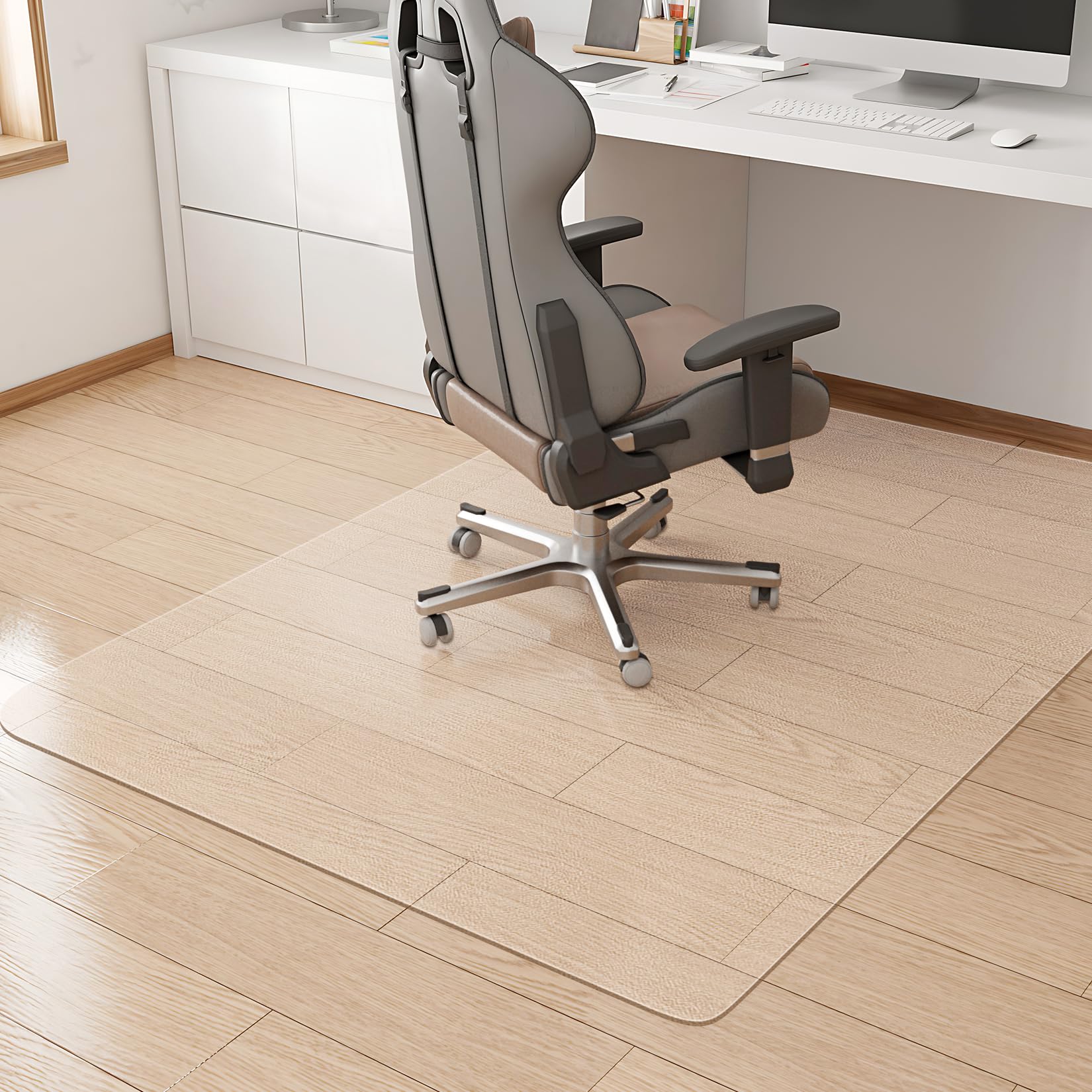 KMAT Office Chair Mat,Easy Glide Hard Wood Tile Floor Mats,Chair Mat for Home Office Rolling Chair,Heavy Duty Floor Protector -36"x48" with Lip