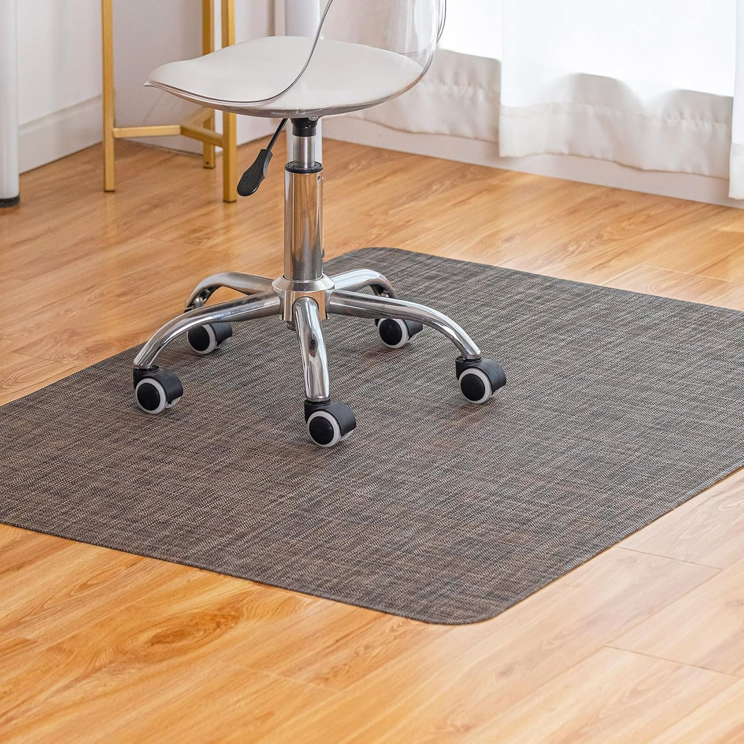 Office Chair Mat for Hardwood Floor Under Desk Computer Rolling Chair Mat for Wood/Tile Floor Non-Slip Heavy Duty Desk Rug PVC Plastic Hard Floor Protector 36" x 48" (Espresso)