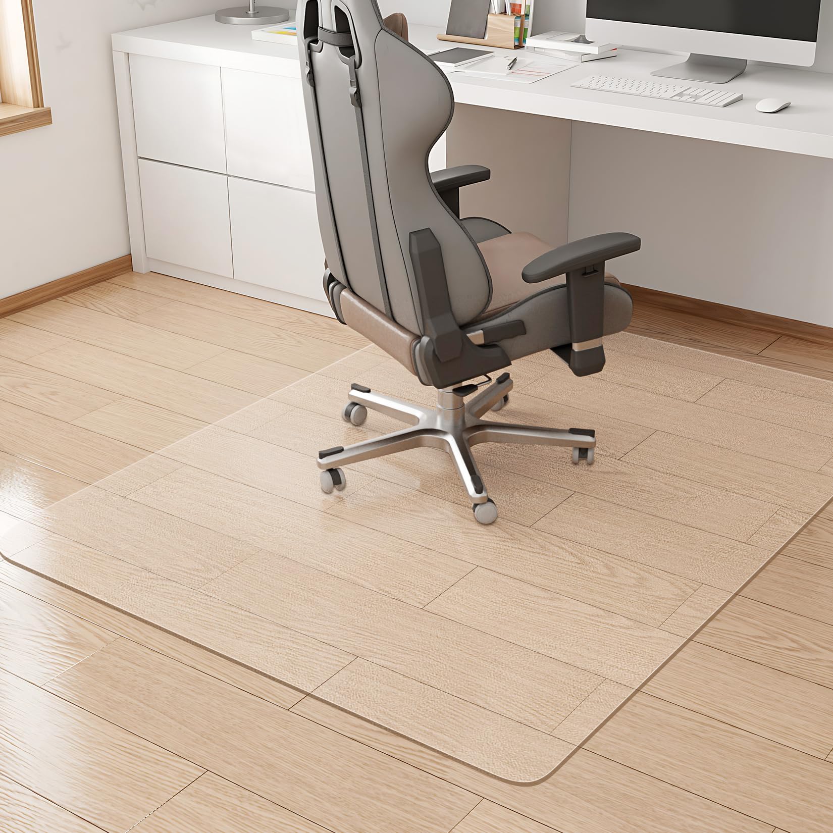 KMAT Office Chair Mat,Easy Glide Hard Wood Tile Floor Mats,Chair Mat for Home Office Rolling Chair,Heavy Duty Floor Protector -36"x48" with Lip