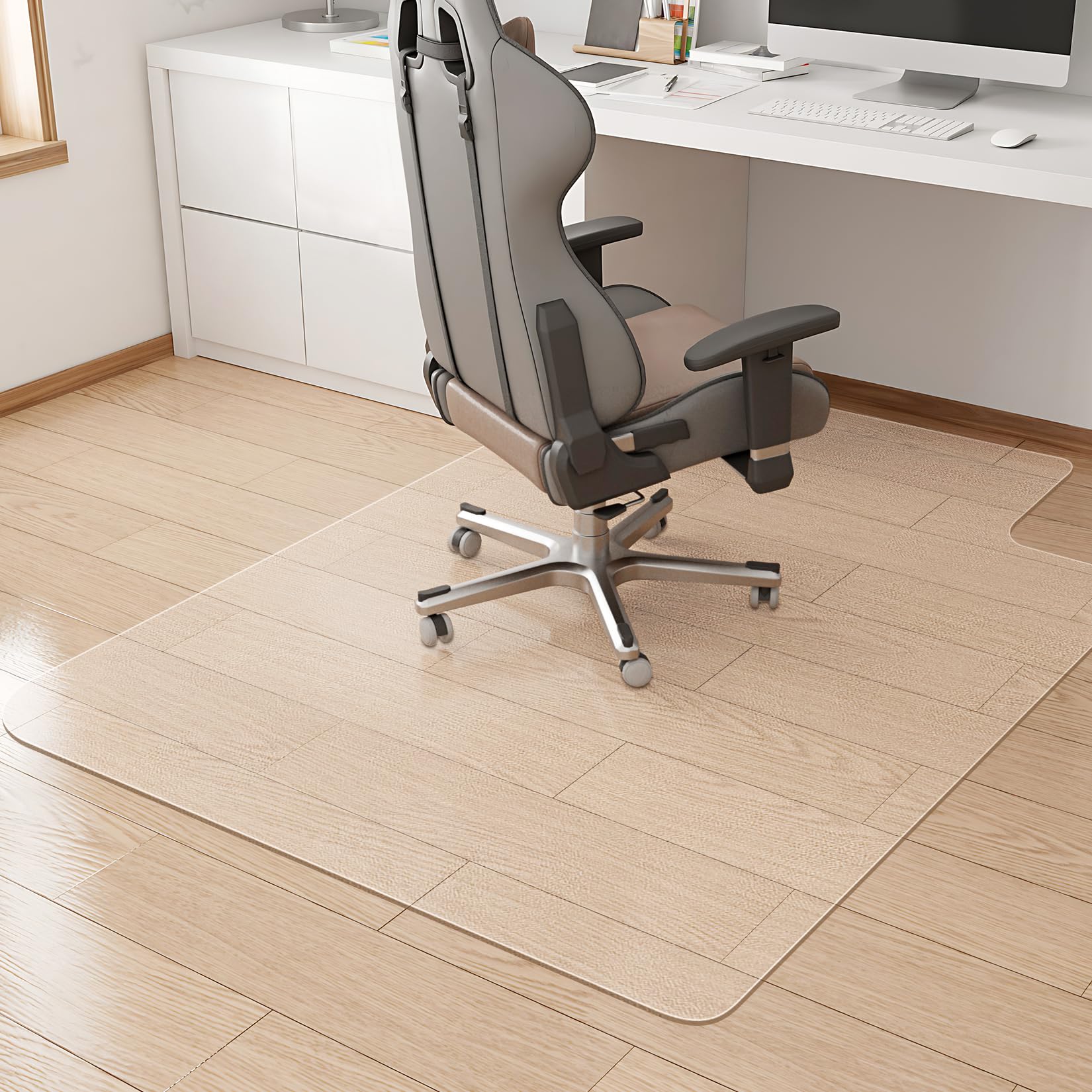 KMAT Office Chair Mat,Easy Glide Hard Wood Tile Floor Mats,Chair Mat for Home Office Rolling Chair,Heavy Duty Floor Protector -36"x48" with Lip