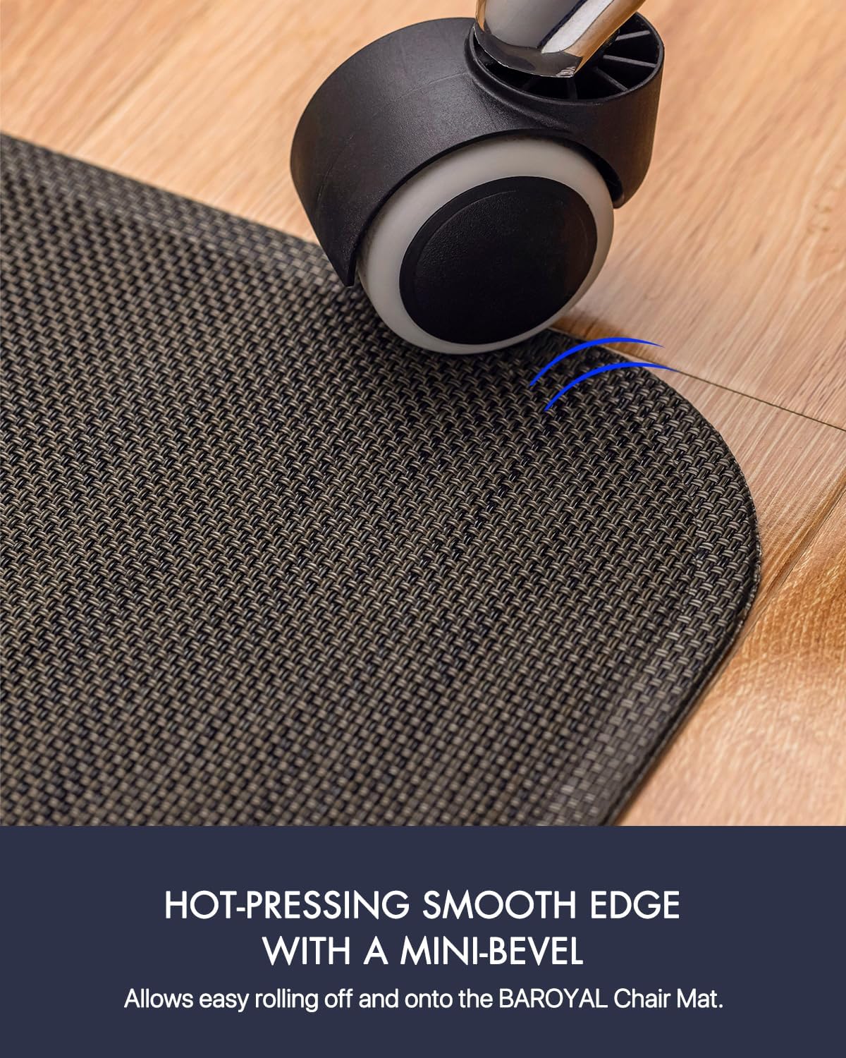 Office Chair Mat for Hardwood Floor Under Desk Computer Rolling Chair Mat for Wood/Tile Floor Non-Slip Heavy Duty Desk Rug PVC Plastic Hard Floor Protector 36" x 48" (Espresso)