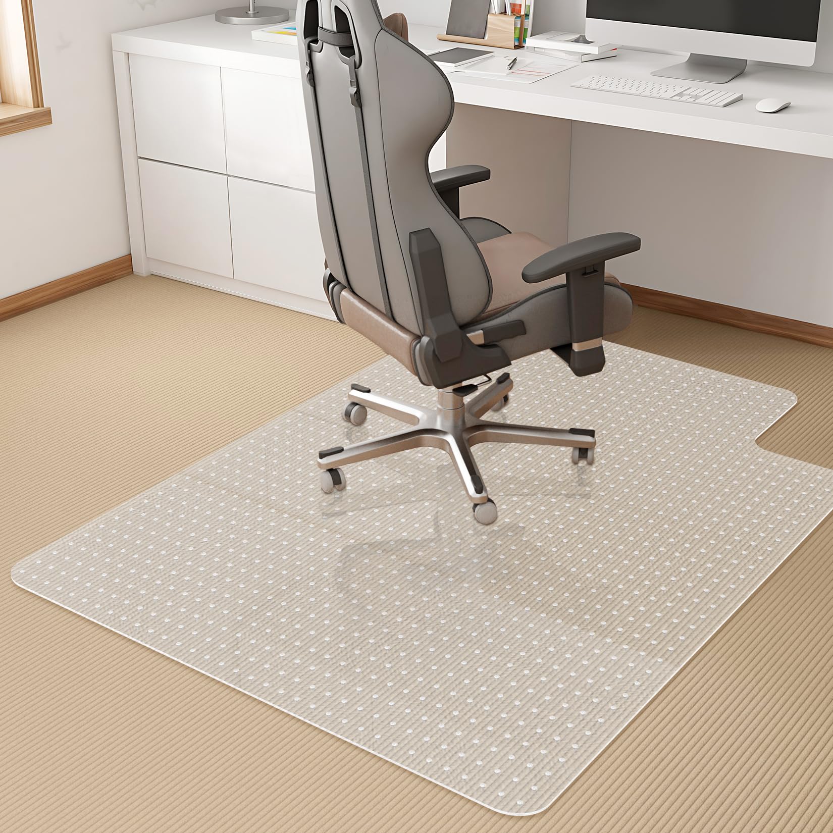 KMAT Office Chair Mat,Easy Glide Hard Wood Tile Floor Mats,Chair Mat for Home Office Rolling Chair,Heavy Duty Floor Protector -36"x48" with Lip