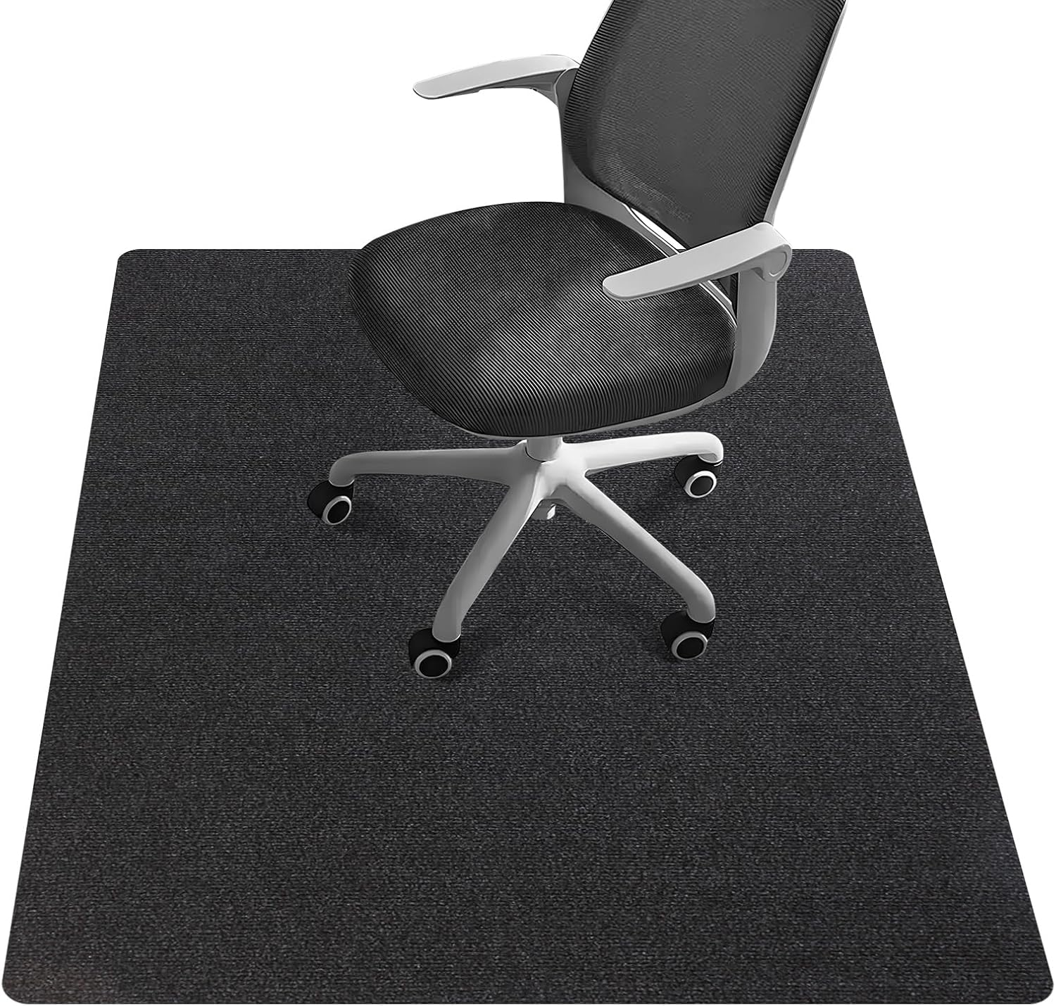 Office Chair Mat - for Hardwood Floors, Large Non-Slip Easy-Clean Floor Protection Blanket (Black, “48 x 36in”).