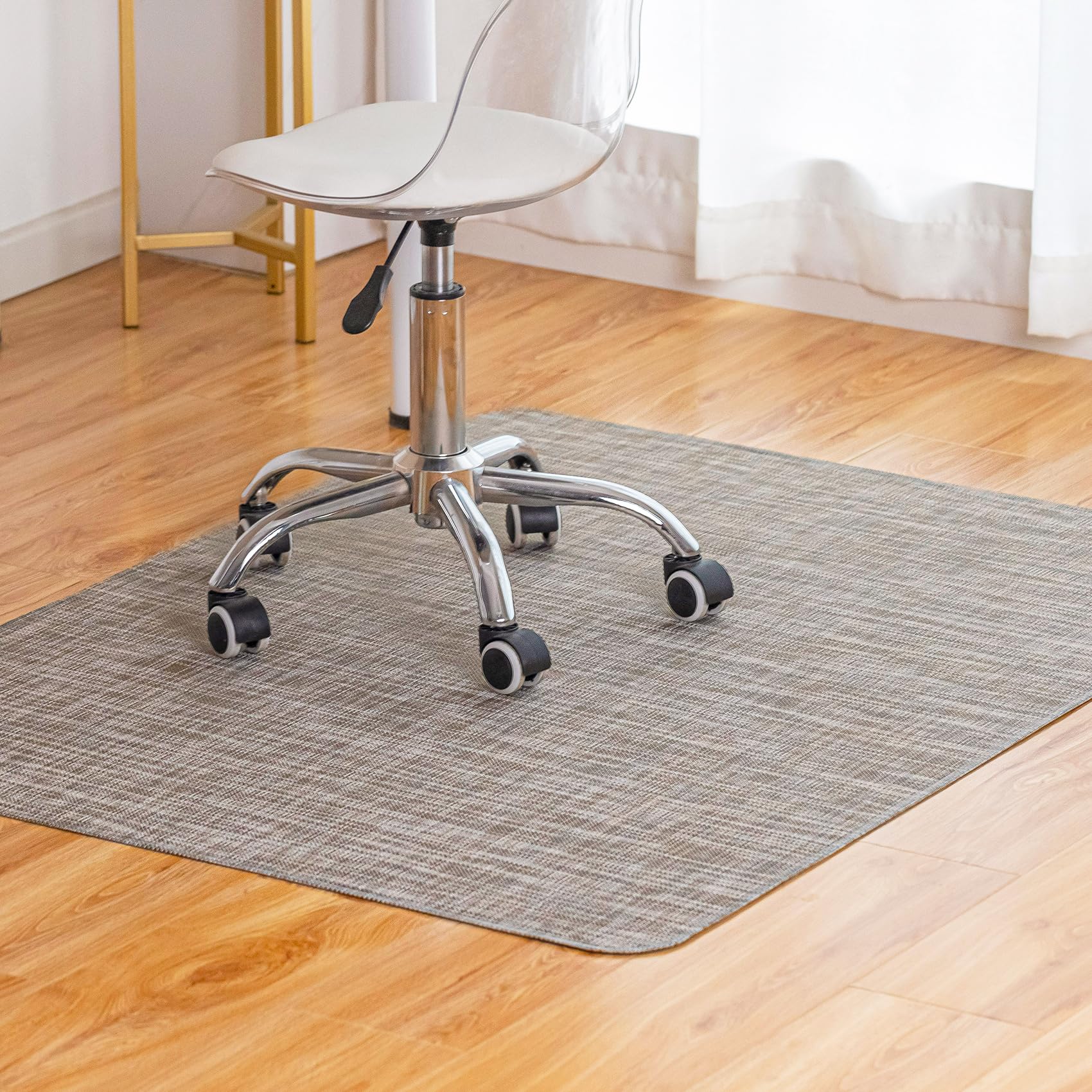 Office Chair Mat for Hardwood Floor Under Desk Computer Rolling Chair Mat for Wood/Tile Floor Non-Slip Heavy Duty Desk Rug PVC Plastic Hard Floor Protector 36" x 48" (Espresso)