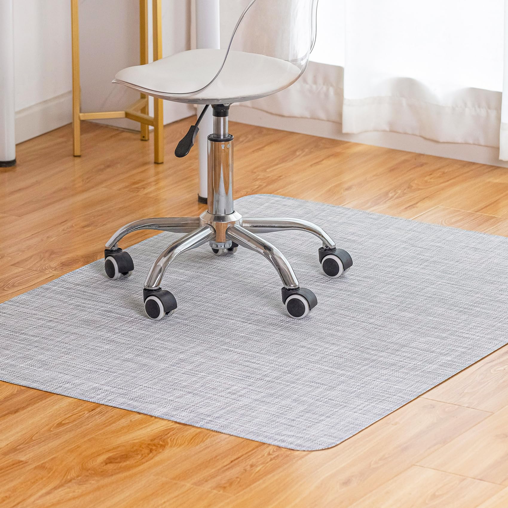 Office Chair Mat for Hardwood Floor Under Desk Computer Rolling Chair Mat for Wood/Tile Floor Non-Slip Heavy Duty Desk Rug PVC Plastic Hard Floor Protector 36" x 48" (Espresso)