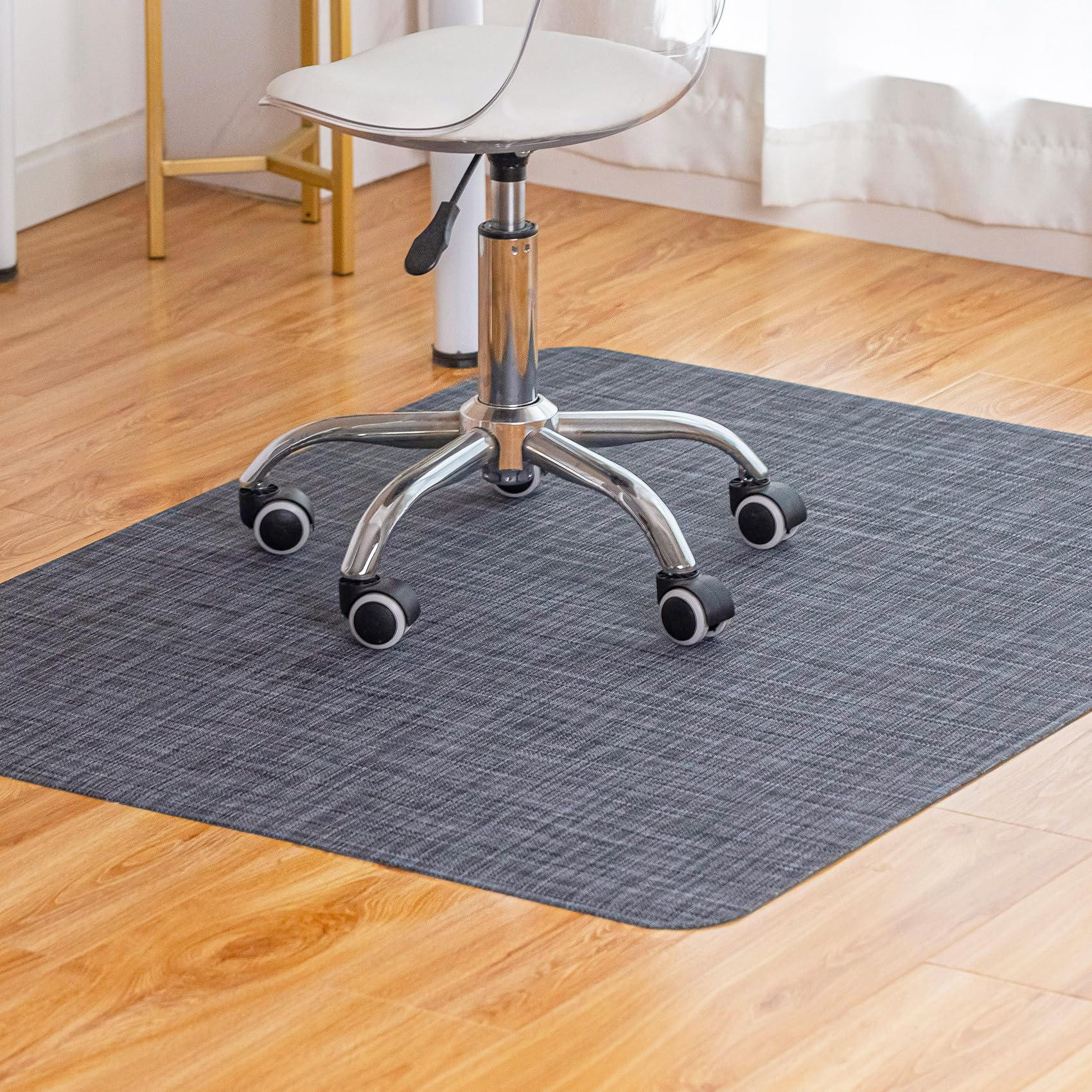 Office Chair Mat for Hardwood Floor Under Desk Computer Rolling Chair Mat for Wood/Tile Floor Non-Slip Heavy Duty Desk Rug PVC Plastic Hard Floor Protector 36" x 48" (Espresso)