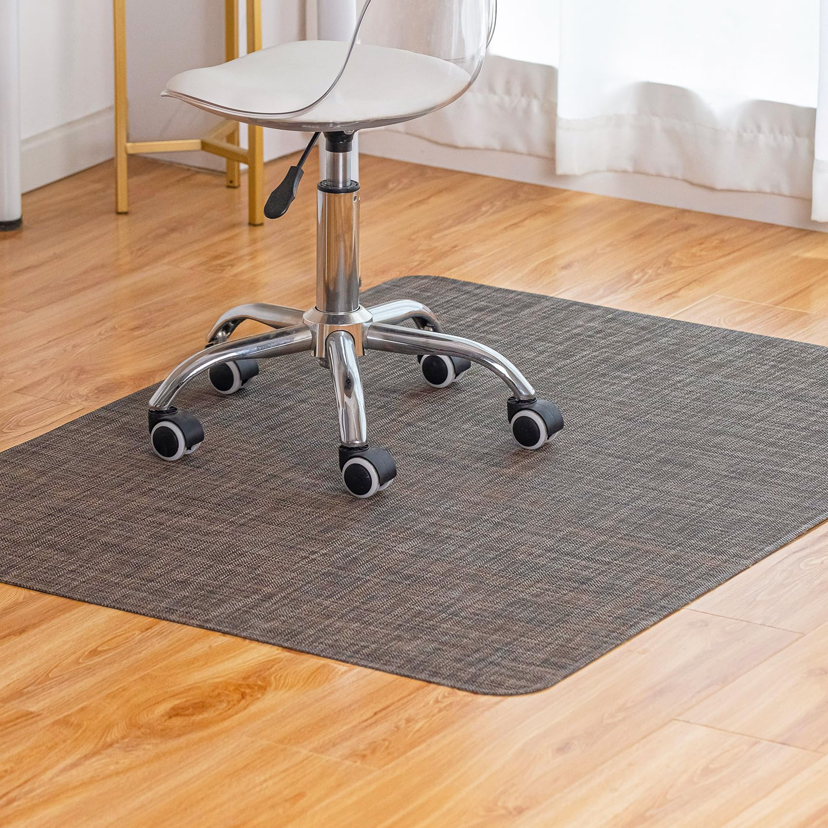 Office Chair Mat for Hardwood Floor Under Desk Computer Rolling Chair Mat for Wood/Tile Floor Non-Slip Heavy Duty Desk Rug PVC Plastic Hard Floor Protector 36" x 48" (Espresso)