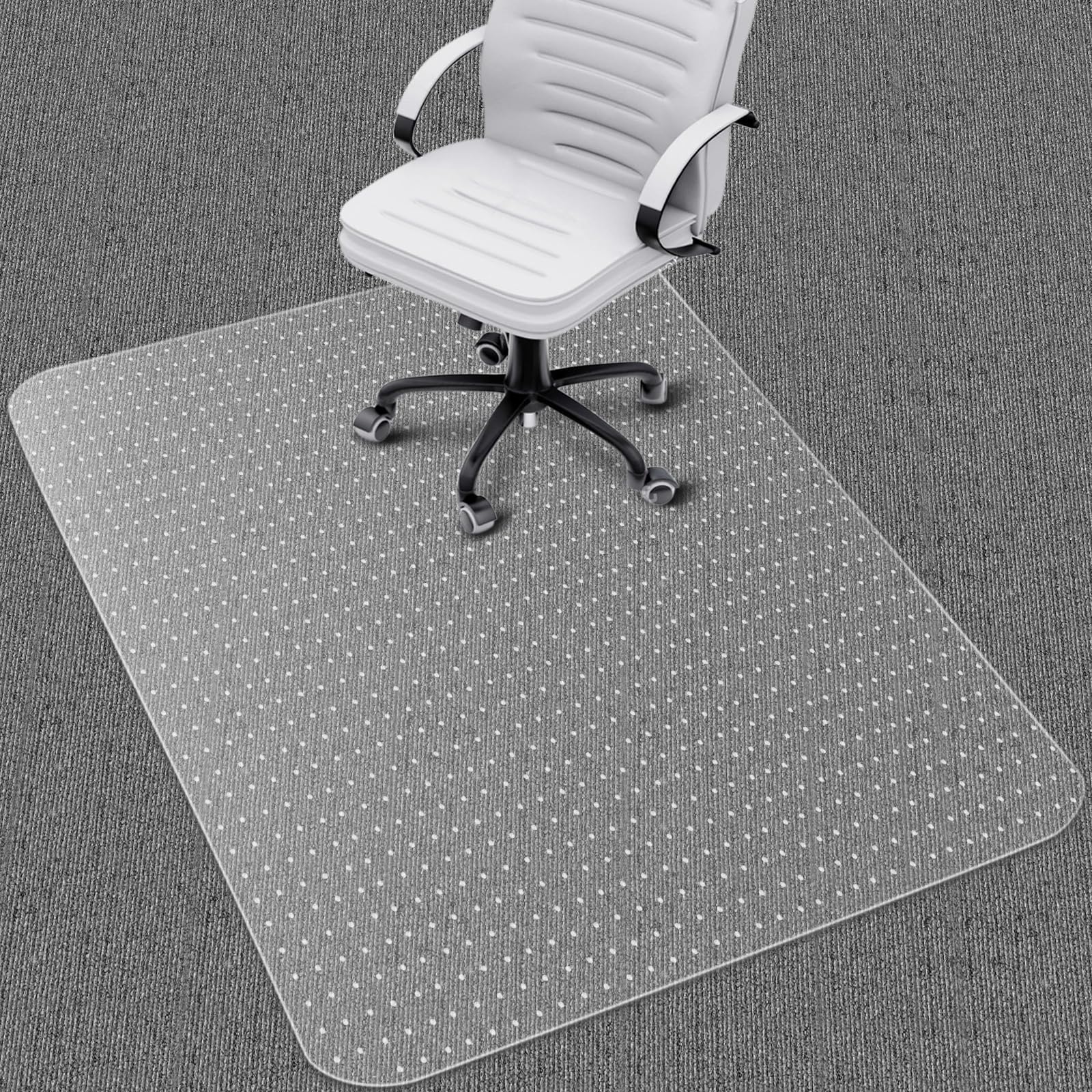 Heavy Duty Office Chair Mat for Carpet Floors & Desk Mat for Carpeted Floors - Clear Floor Protector with Extended Lip | Slip-Resistant, Easy Glide 36"x48" for Low/Flat Pile - Home, Office & Gaming