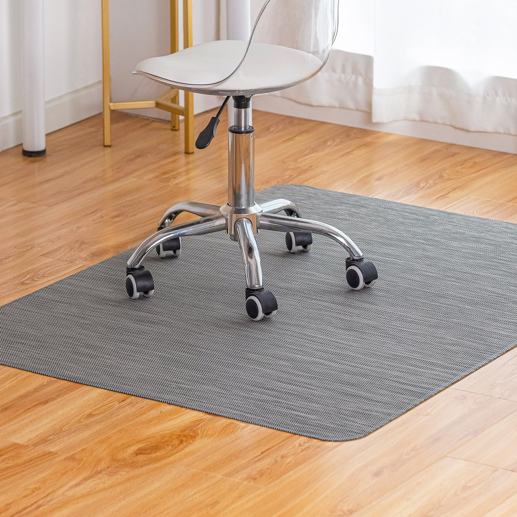 Office Chair Mat for Hardwood Floor Under Desk Computer Rolling Chair Mat for Wood/Tile Floor Non-Slip Heavy Duty Desk Rug PVC Plastic Hard Floor Protector 36" x 48" (Espresso)
